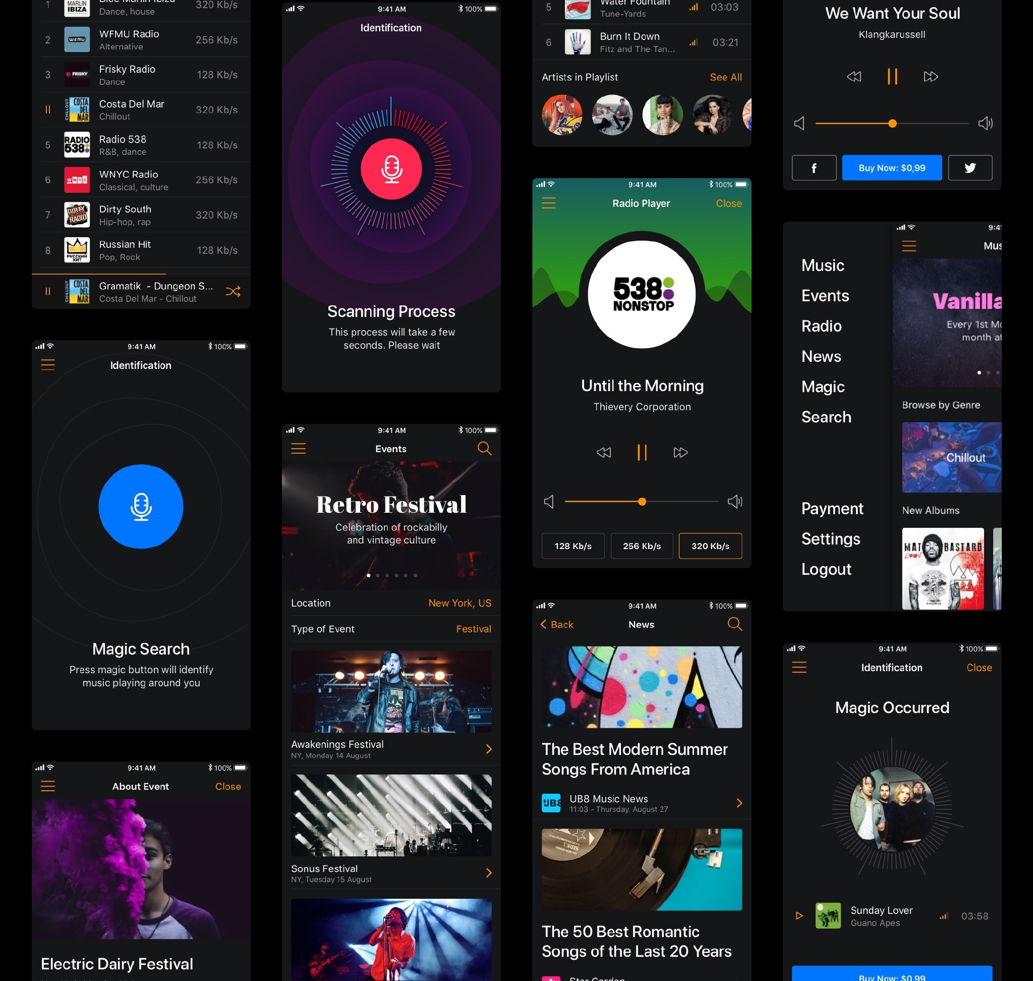 酷黑超逼格的音乐APP UI KITS套装素材下载<Sketch XD PSD></a>” width=”2048″ height=”1944″ /> <a loading=