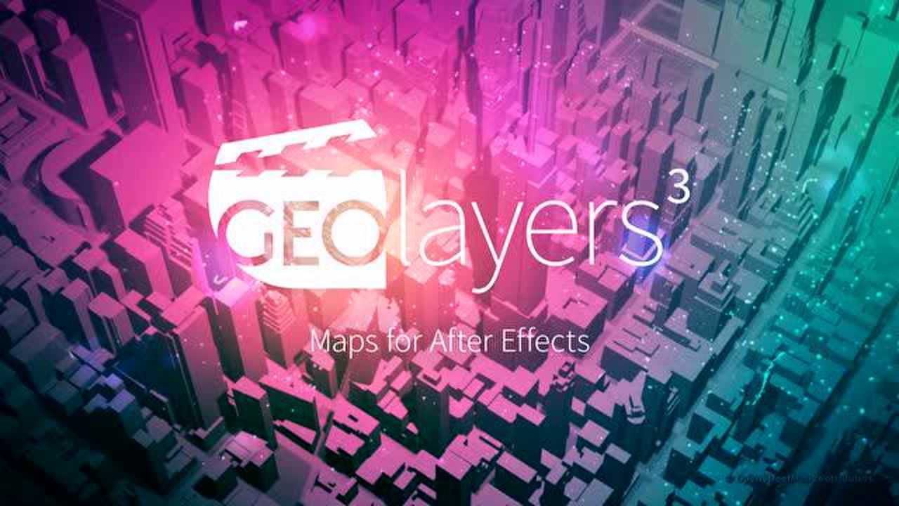 AE脚本-GEOlayers 3 v1.5.3世界地图位置路径动画制作