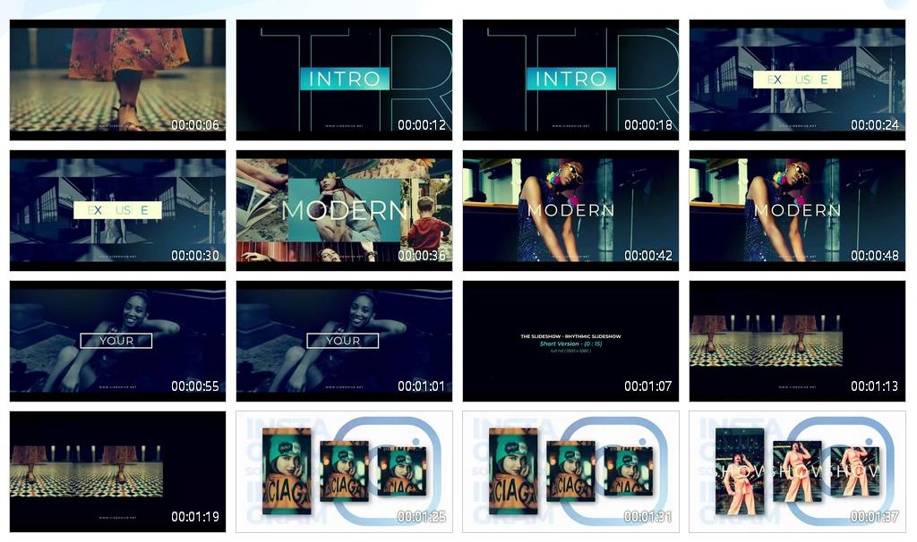 AE模板-图文排版时尚节拍影像快闪展示片头